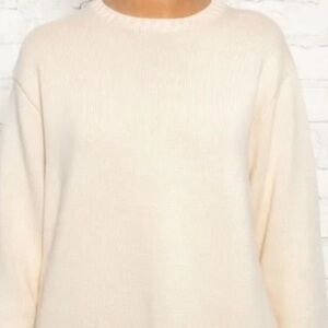 Brandy Melville Cream Wool blend Oversized Crew Neck Sweater Sz lg